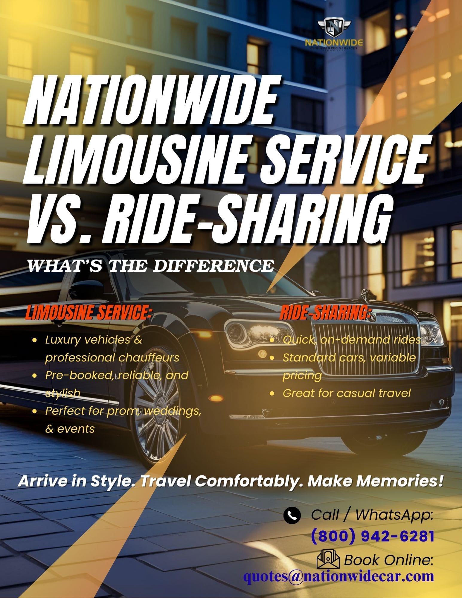 Nationwide Limousine Service vs. Ride-Sharing - Limo vs. Ride-Sharing